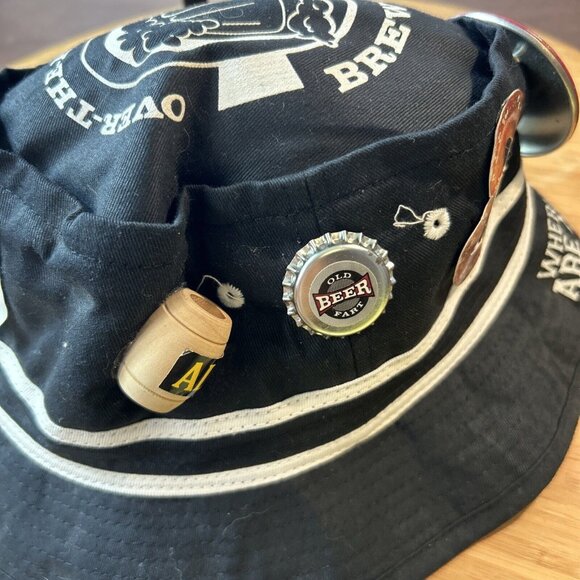 Men’s Black Party Hat Hangover Old Fart Over the Hill Birthday Beer Fishing Gear - Picture 5 of 7